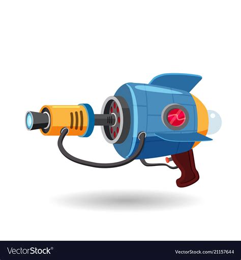 Cartoon Retro Space Blaster Ray Gun Laser Weapon Vector Image