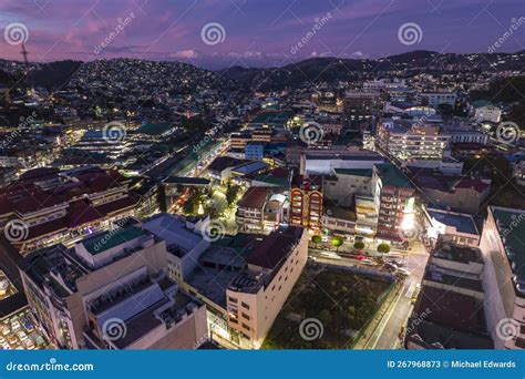 Baguio City Philippines Aerial Of The City Of Baguio In The Evening Stock Image Image Of