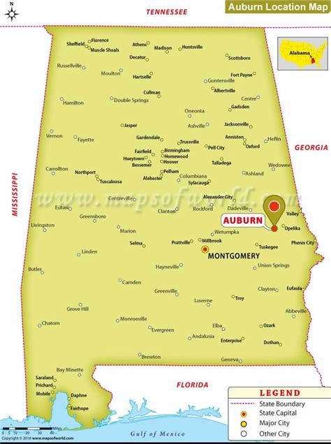 Auburn Alabama Plan Et Image Satellite