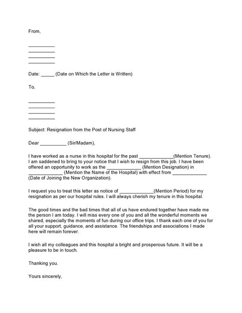 29 Best Nursing Resignation Letters And Samples Templatearchive