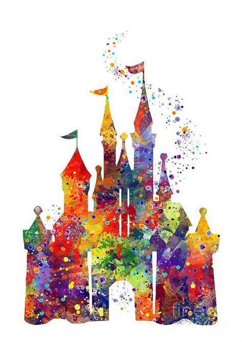 Disney Castle 6 Watercolor Print Art Print By Svetla Tancheva