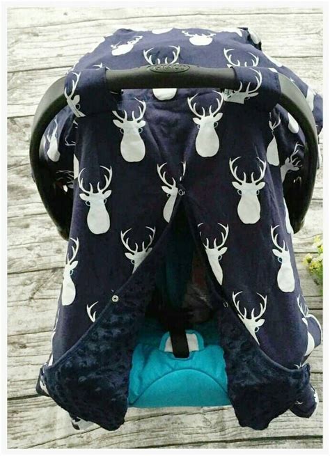 Many car seats are large and bulky, especially convertible seats. Baby Boy Car Seat Cover / White Deer and Blue / Baby Gift ...
