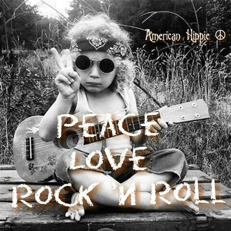 ☮ American Hippie ☮ Peace Love Rock N Roll Black And White