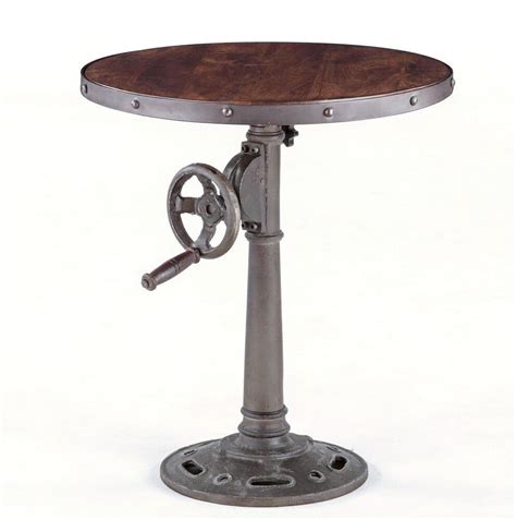 You can use it to diy industrial crank tables, industrial train table, office crank desks, dining table, bar crank table, computer desk, even a handcrafted conference room table. 24" Round table hand crank adjustable industrial design vintage finish iron made | eBay