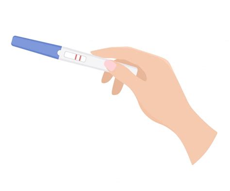 Premium Vector Positive Pregnancy Test In The Hand Illustration In Cartoon Flat Style