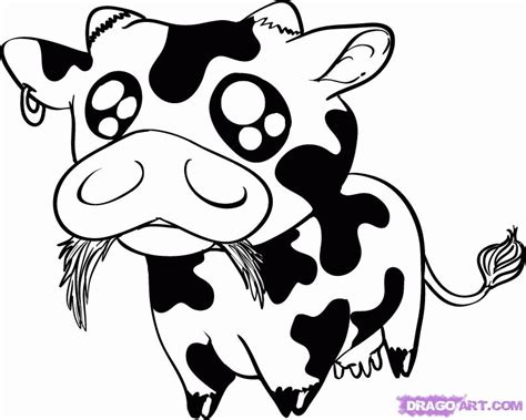 Baby Cow Step By Step Anime Animals Anime Draw Coloring Home