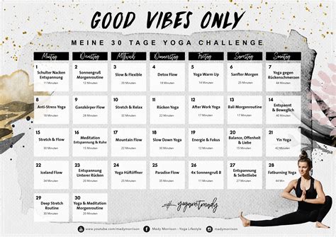 30 Tage Yoga Challenge 2019 Good Vibes Only  Mady Morrison Yoga