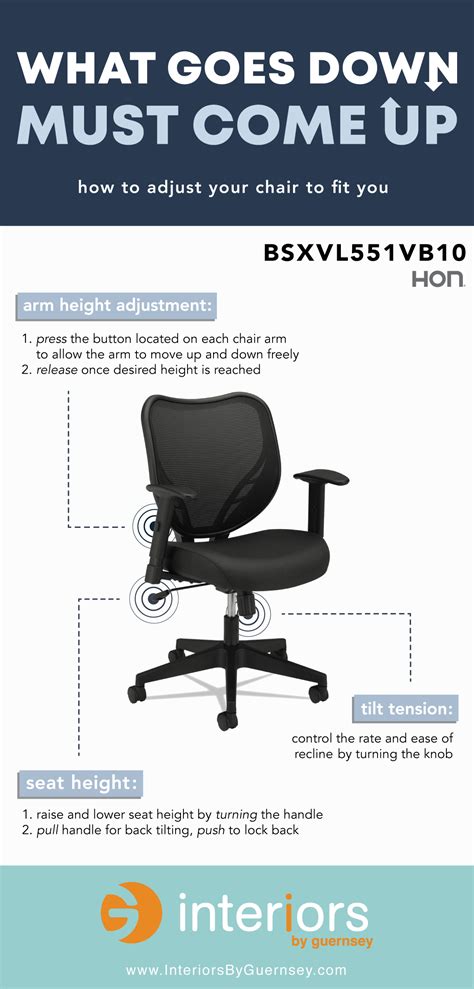 How To Adjust Your Office Chair Infographic Interiors By Guernsey
