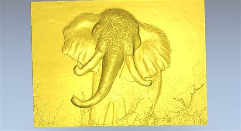 Elephant Relief Frame 3d Stl Dxf Downloads Files For Laser Cutting
