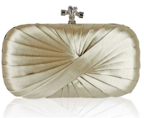 Wholesale Beige Pleated Satin Clutch Bag