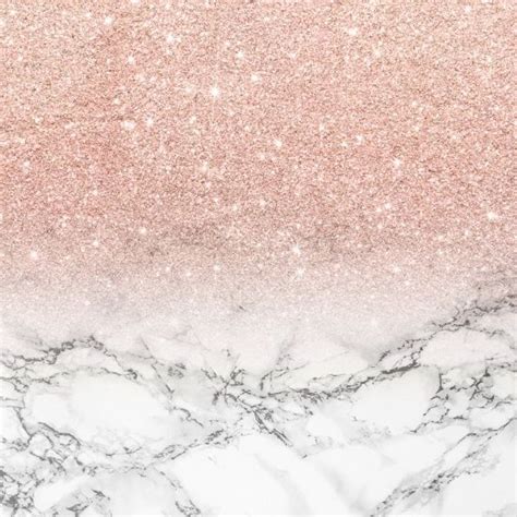Modern Faux Rose Pink Glitter Ombre White Marble Art Print