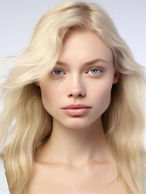 Premium Ai Image A Model With Blonde Hair And A Blue Eyes And A Black
