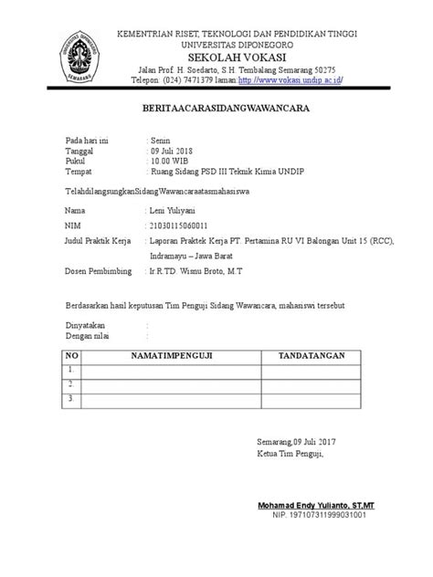 Ide Contoh Berita Acara Wawancara Kerja Terbaru Dan Terlengkap Untuk