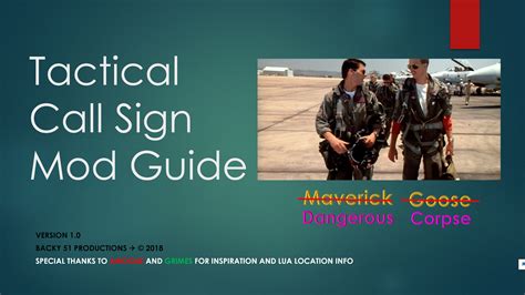 Tactical Call Sign Mod Version 11 And Guide