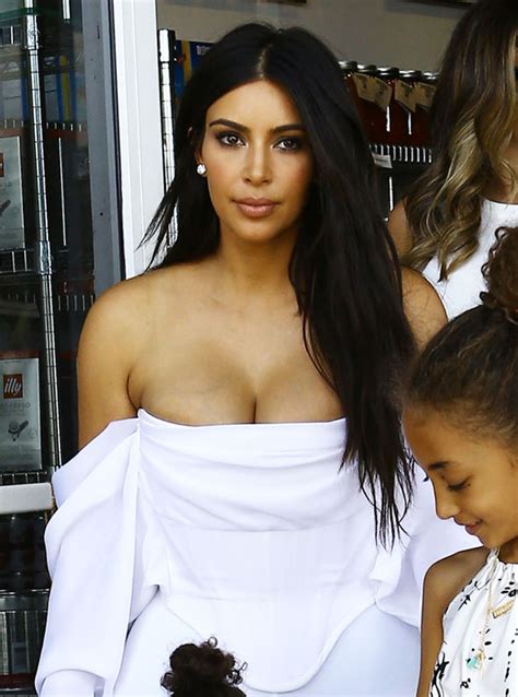 Kim Kardashian Risks Nip Slip In Seriously Low Cut Top Celebrity News Showbiz Tv Express