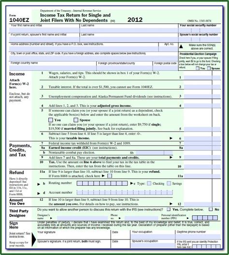1040ez Tax Forms 2013 Form Resume Examples E79qzgkykq