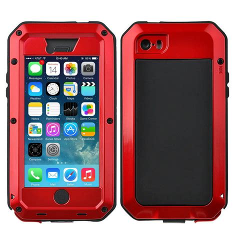 Gorilla Glass Aluminum Alloy Case Heavy Duty Red For Apple Iphone 6