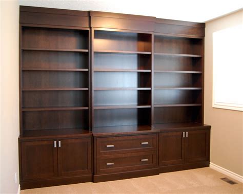 Maple With Cherry Stain Built In Bookcases Home Library Design Home