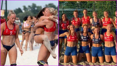 sports news only bikinis shorts not allowed norwegian women s beach volleyball team alleges