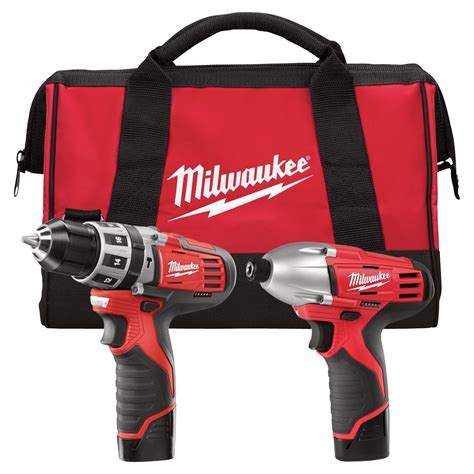 Milwaukee M12 Li-Ion Cordless Power Tool Set — 3/8in. Hammer Drill