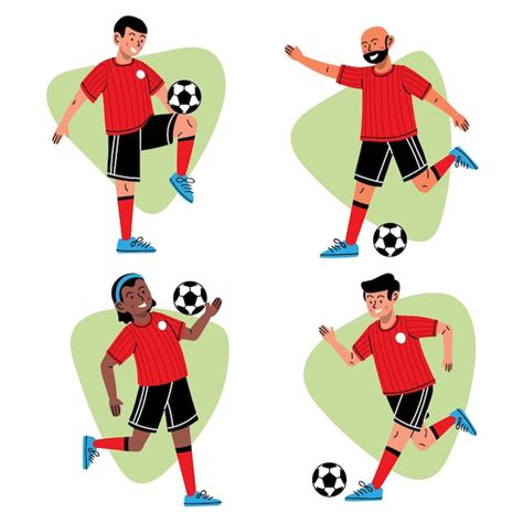 Free Vector Cartoon Football Players Collection