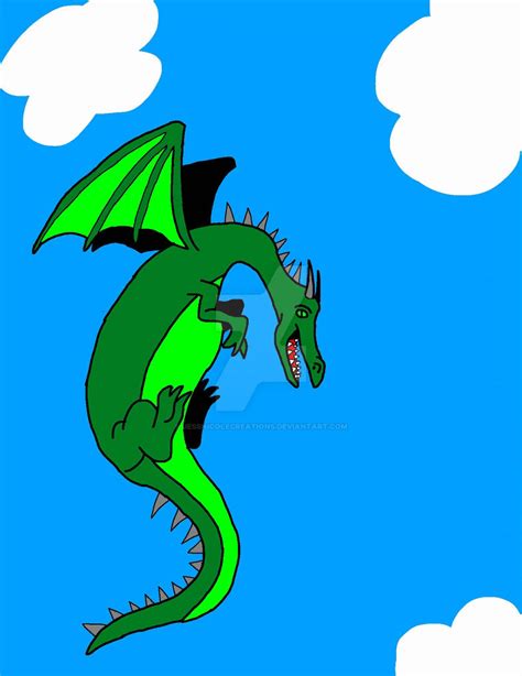 Flying Green Dragon By Jessnicolecreations On Deviantart