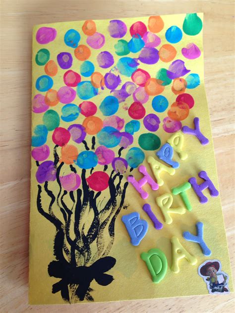 Toddler Fingerprints Birthday Card Birthday Card Craft Handmade