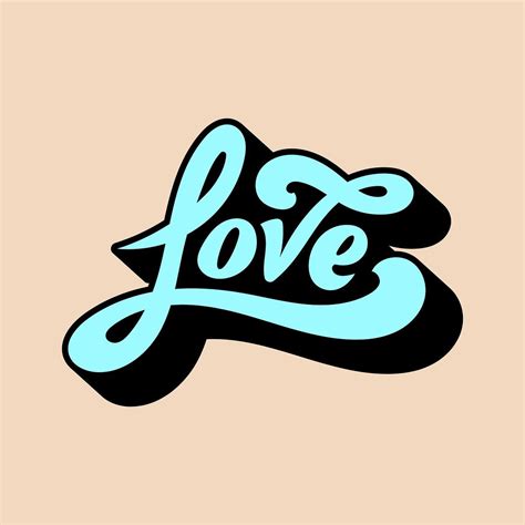 Love Word Typography Style Illustration Free Image By