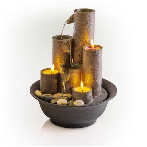 Alpine Corporation 11 In H Resin Tabletop Fountain Outdoor Fountain