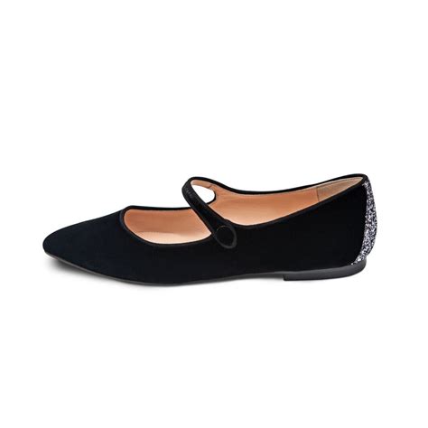 Black Velvet Flat Shoes With Matching Sock Mia Moltrasio