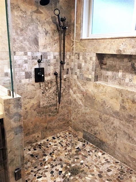 Pebble Stone Sliced Mixed Tile Rock Shower Stone Bathroom Stylish