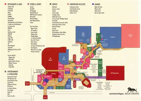 Mgm Las Vegas Map Map Of Mgm Grand Las Vegas United States Of America