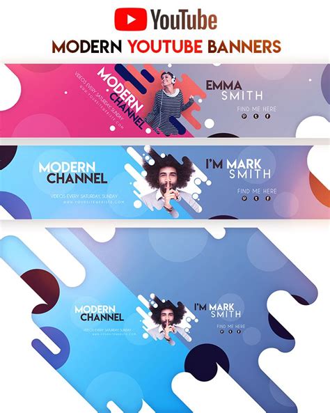 4 Creative Modern Youtube Banners Youtube Banner Design Youtube