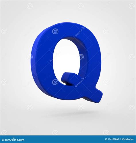 Plastic Blue Letter Q Uppercase Isolated On White Background Stock