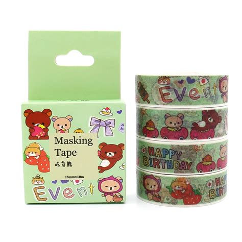 box package cartoon bear kawaii washi tape masking tape decorative scrapbooking office adhesive