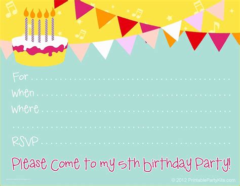 Free Printable Birthday Invitation Cards Templates Of Free Printable