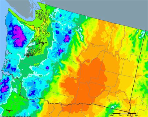 Washington, United States Average Annual Yearly Climate for Rainfall