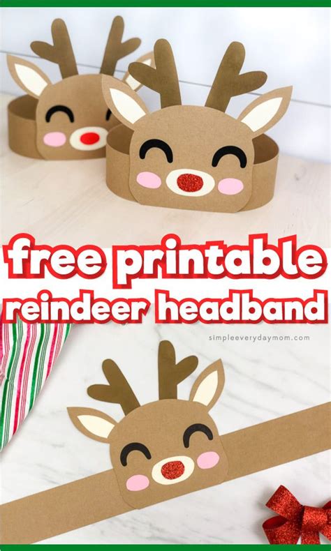 Reindeer Headband Craft For Christmas Free Template Preschool