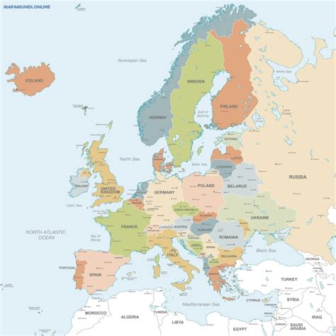 Mapa Politico De Europa Para Imprimir Mapa Politico Mudo Europa 2015