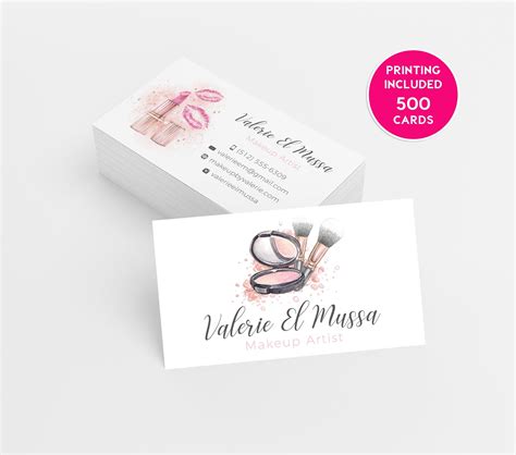 Beauty Makeup Artist Business Card 500 Printed Business Cards