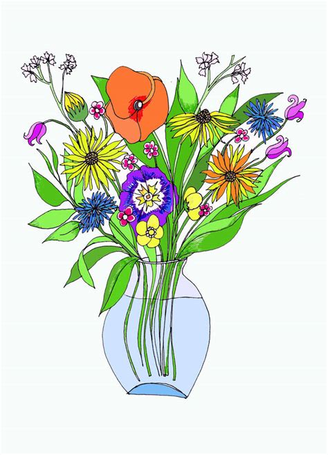 Summer Flowers Art Print By Rebekah Marshall Artist And Illustrator