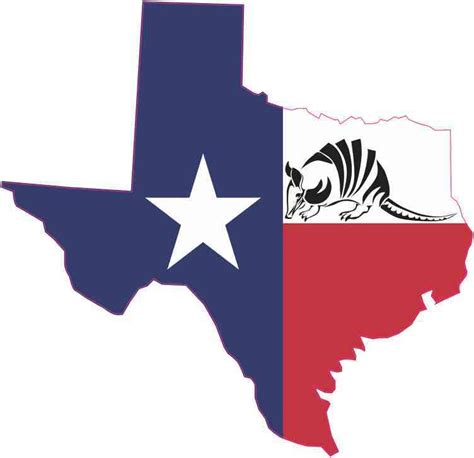 5inx5in Die Cut Armadillo Texas Sticker State Flag Vehicle Decal Stickers