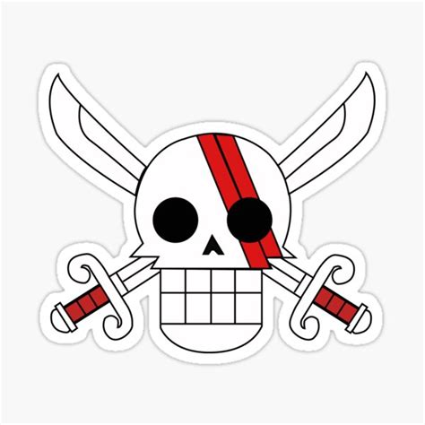 Red Hair Pirates One Piece Anime Skull Jolly Roger Sticker For Sale