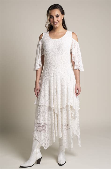 Sexy Cold Shoulder Off White Western Wedding Dress 15 Days To Ship