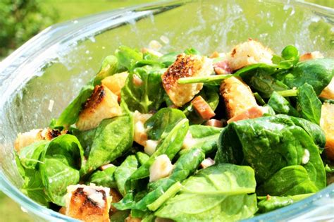Baby spinach is ideal for this salad recipe, but use regular spinach and just tear it into fork size pieces if that is what you have. Spinach salad with honey mustard vinaigrette - Creative Kitchen