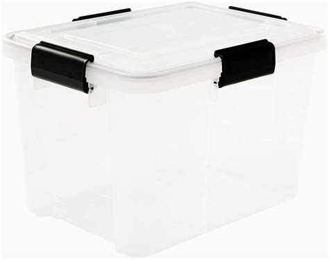 Iris Ohyama Set Of 3 Air Tight Storage Boxes 20 L With 6 Clips