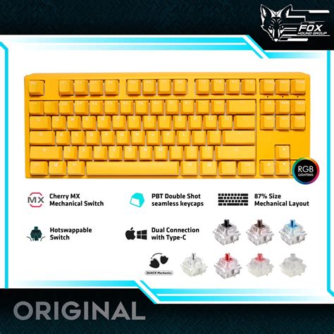 Jual Ducky One Yellow TKL Hotswap RGB Double Shot PBT QUACK Mechanical Gaming Keyboard