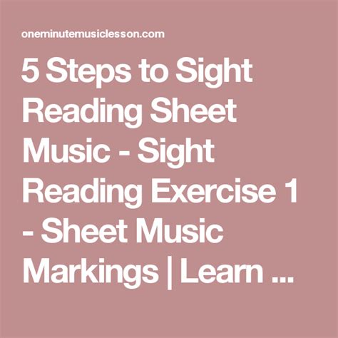 How to read music eight parts: 5 Steps to Sight Reading Sheet Music - Sight Reading Exercise 1 - Sheet Music Markings | Learn ...