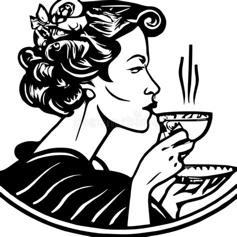 Cartoon Black Woman Drinking Coffee Stock Illustrations 430 Cartoon