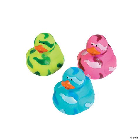 Bright Colored Camo Rubber Ducks 12 Pcs Oriental Trading Company Sg